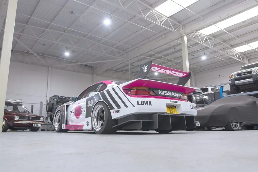Race car being prepared for international car transport to overseas events
